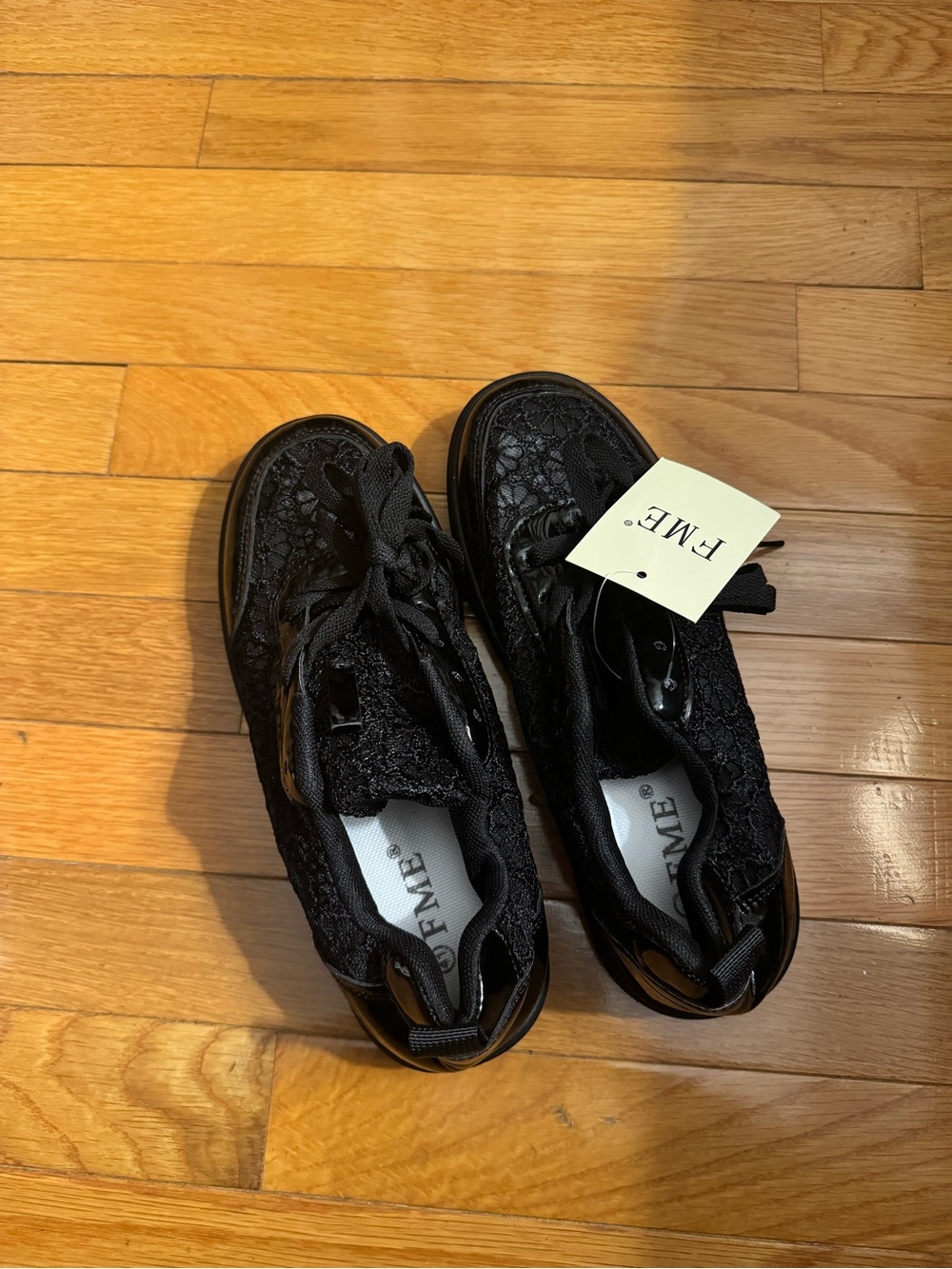 SHEIN Black Lace Athletic Sneakers